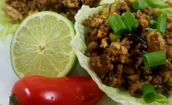 Asian-Style Pork & Turkey Lettuce Wraps