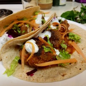 Traditional Falafel with Stewed Chickpeas & Tzatziki