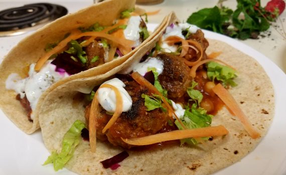 Traditional Falafel with Stewed Chickpeas & Tzatziki