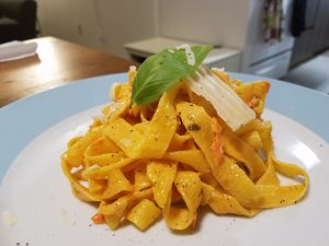 Homemade Tagliatelle with Smoked Salmon Sauce