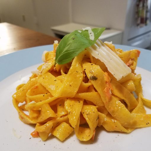 Homemade Tagliatelle with Smoked Salmon Sauce