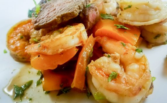 Himalayan Salt Block Seared Surf-n-Turf