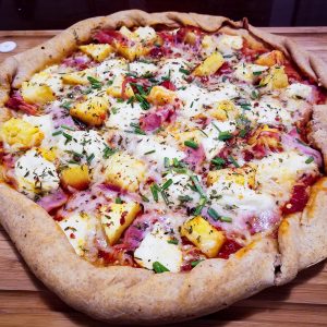 Red Pepper Hawaiian Pizza with Chives