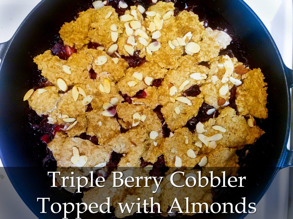 Triple Berry Cobbler Topped with Almonds
