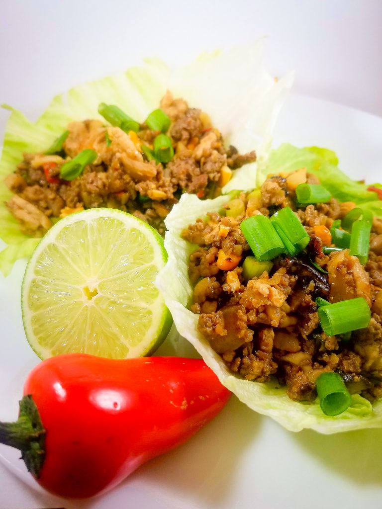 Asian-Style Pork & Turkey Lettuce Wraps