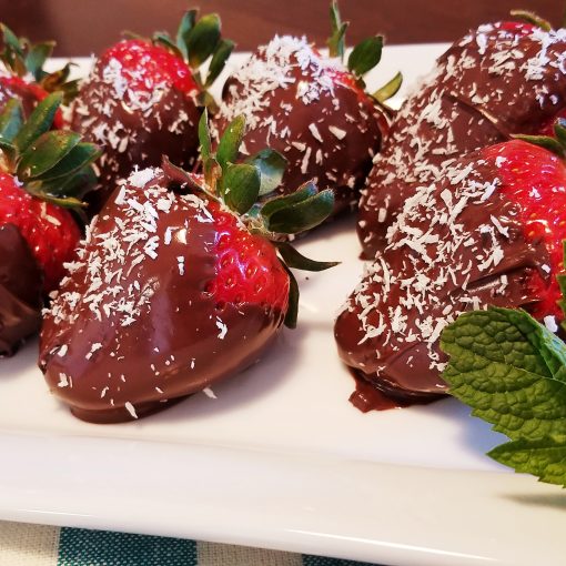 Coconut Chocolate Covered Strawberries