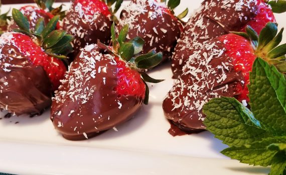 Coconut Chocolate Covered Strawberries