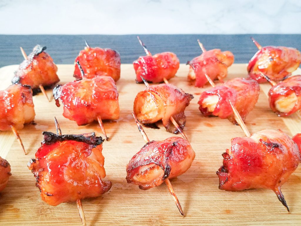 Glazed Bacon-Wrapped Water Chestnuts