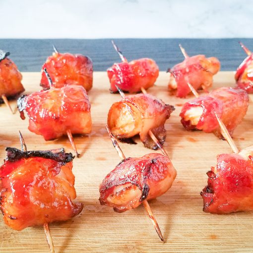 Glazed Bacon-Wrapped Water Chestnuts