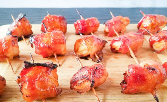 Glazed Bacon-Wrapped Water Chestnuts