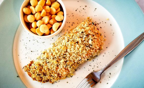 Coconut Macadamia Nut-Crusted Salmon