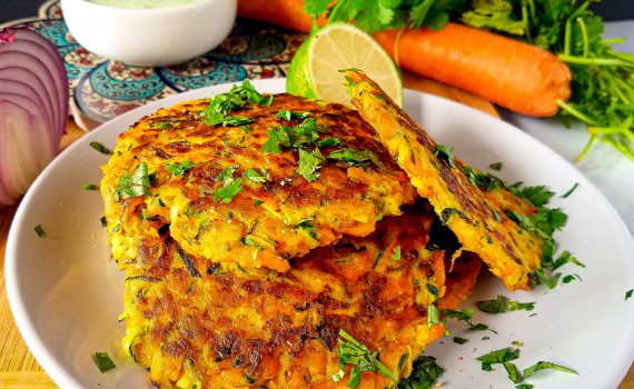 Vegetable Fritters with Cilantro Sauce