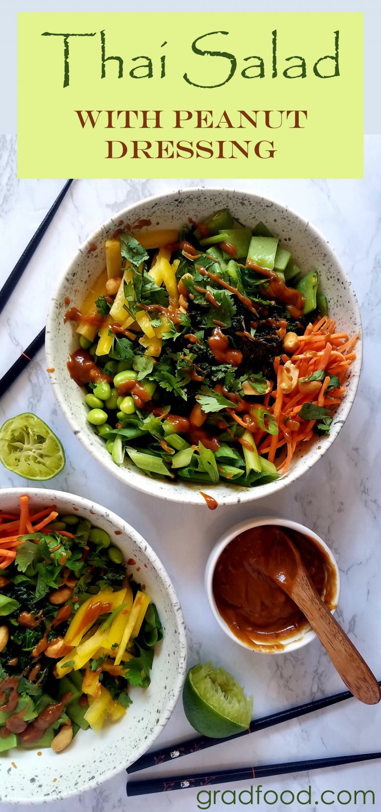 Roasted Thai Salad with Peanut Dressing | GradFood