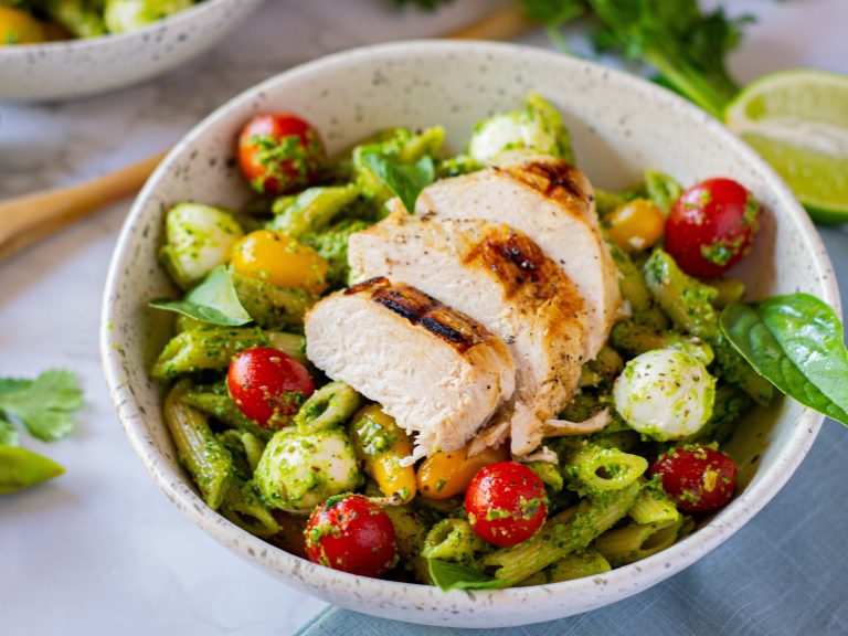 Chicken Caprese Pasta with Magic Green Sauce