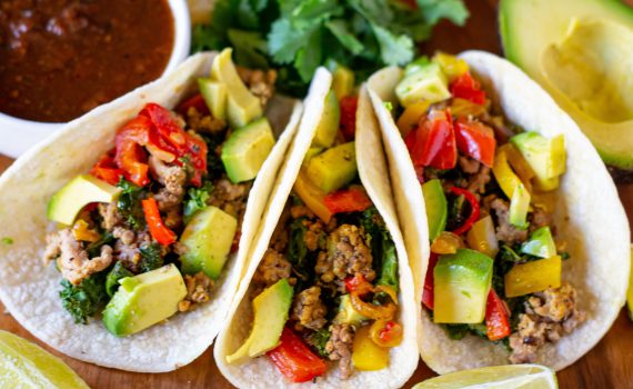 Turkey, Beef, & Roasted Kale Tacos