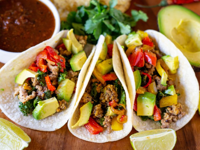 Turkey, Beef, & Roasted Kale Tacos