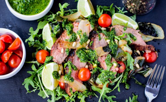 California Grilled Steak Salad with Chimichurri