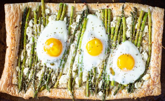 Goat Cheese, Egg, & Asparagus Tart