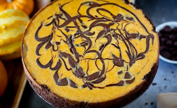 Double Dark Chocolate Pumpkin Cheesecake