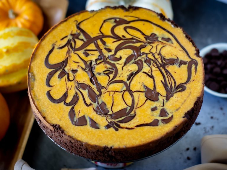 Double Dark Chocolate Pumpkin Cheesecake