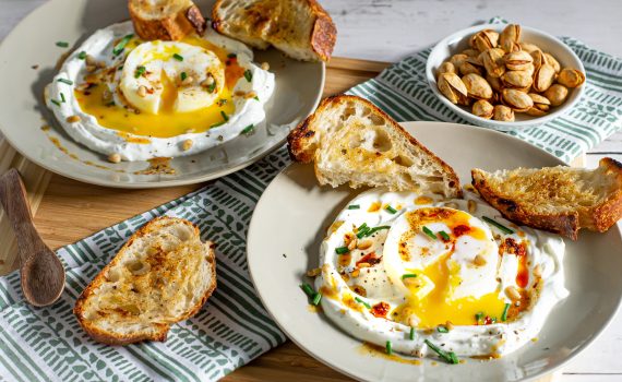 Turkish Eggs with Chili Butter (Cilbir)