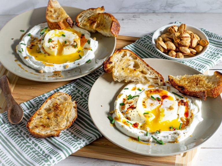 Turkish Eggs with Chili Butter (Cilbir)