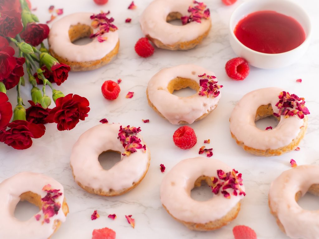 Rose Petal and Raspberry Donuts
