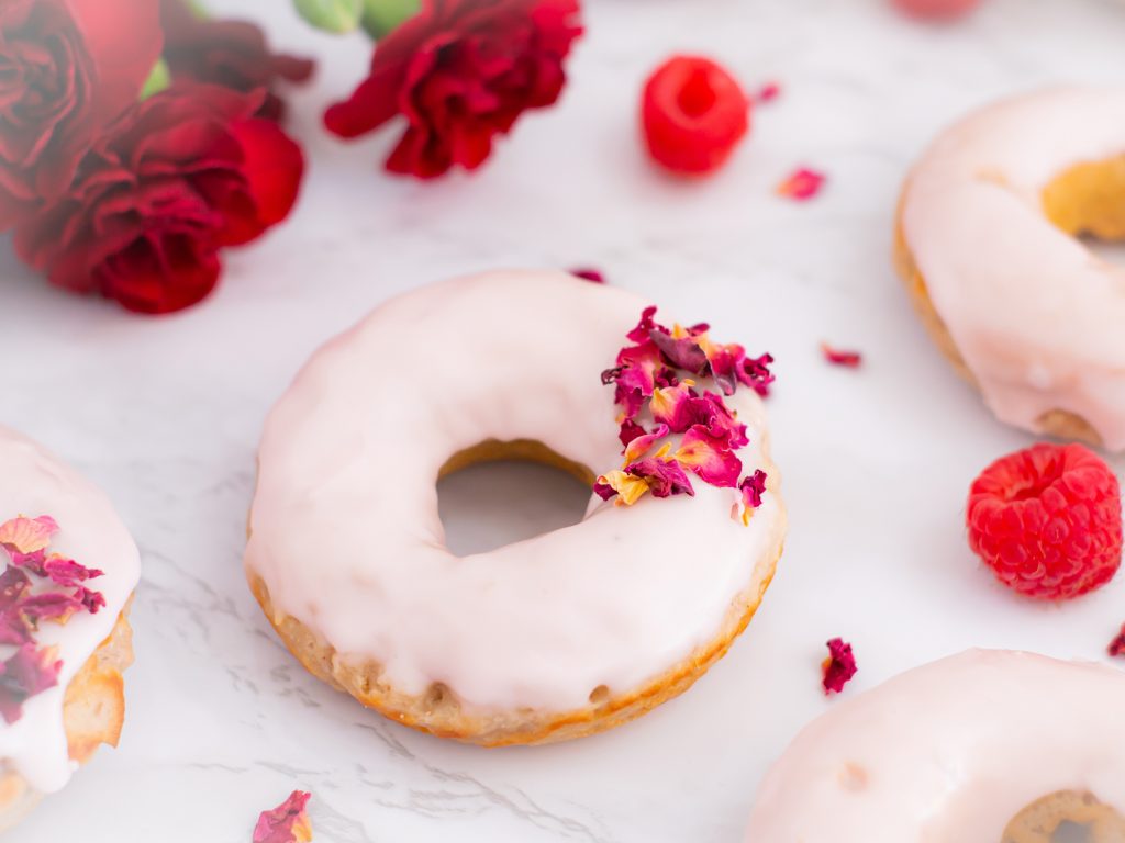 Rose Petal and Raspberry Donuts