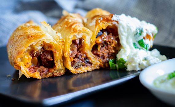 Black Garlic & Spiced Lamb Borek