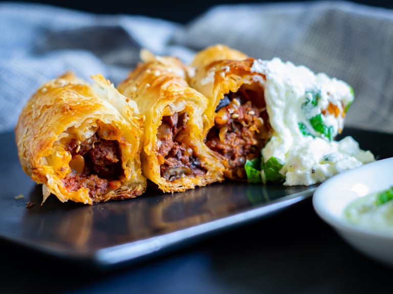 Black Garlic & Spiced Lamb Borek