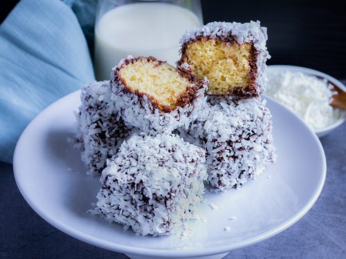 Lamington Cake with Coconut Powder | Natural Moreish