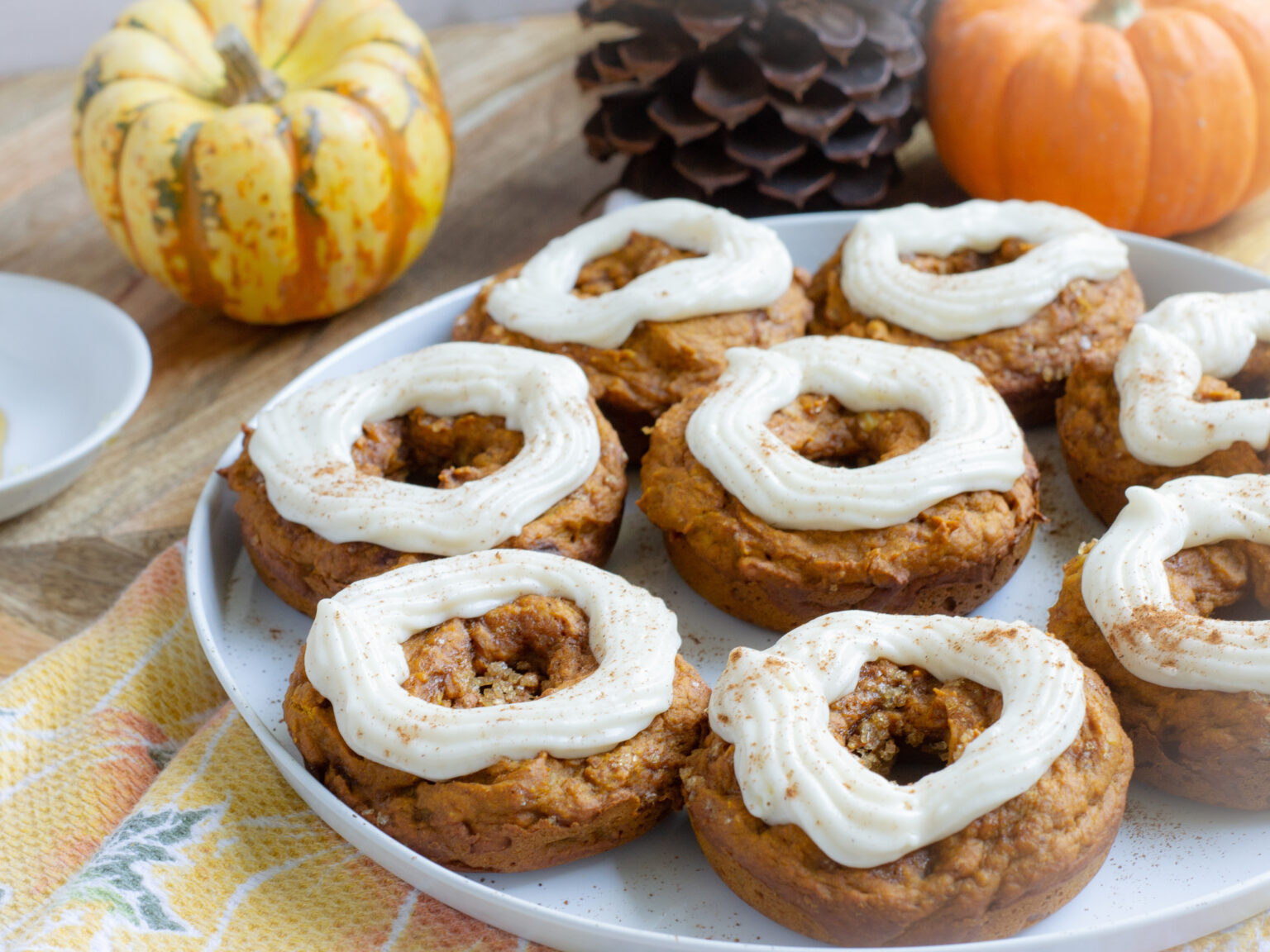 Pumpkin Donuts & Muffins with Chai Cream Cheese Frosting | GradFood