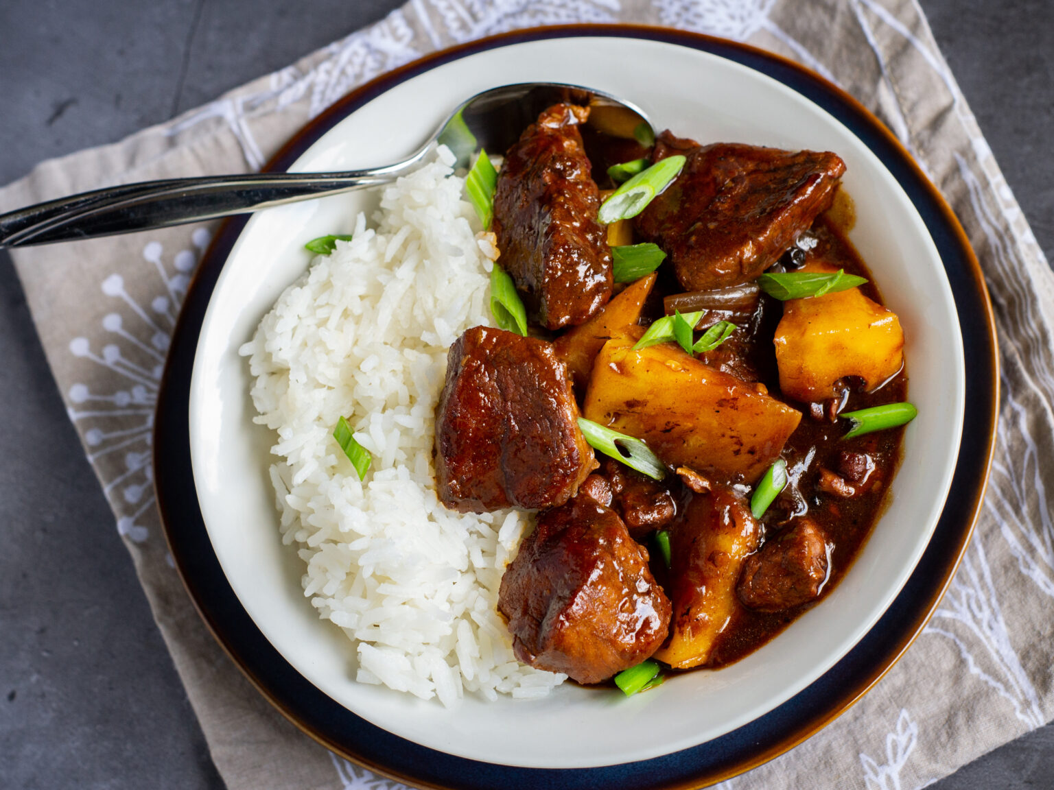 Main Course Filipino Example Filipino Pork Adobo with Pineapple | GradFood